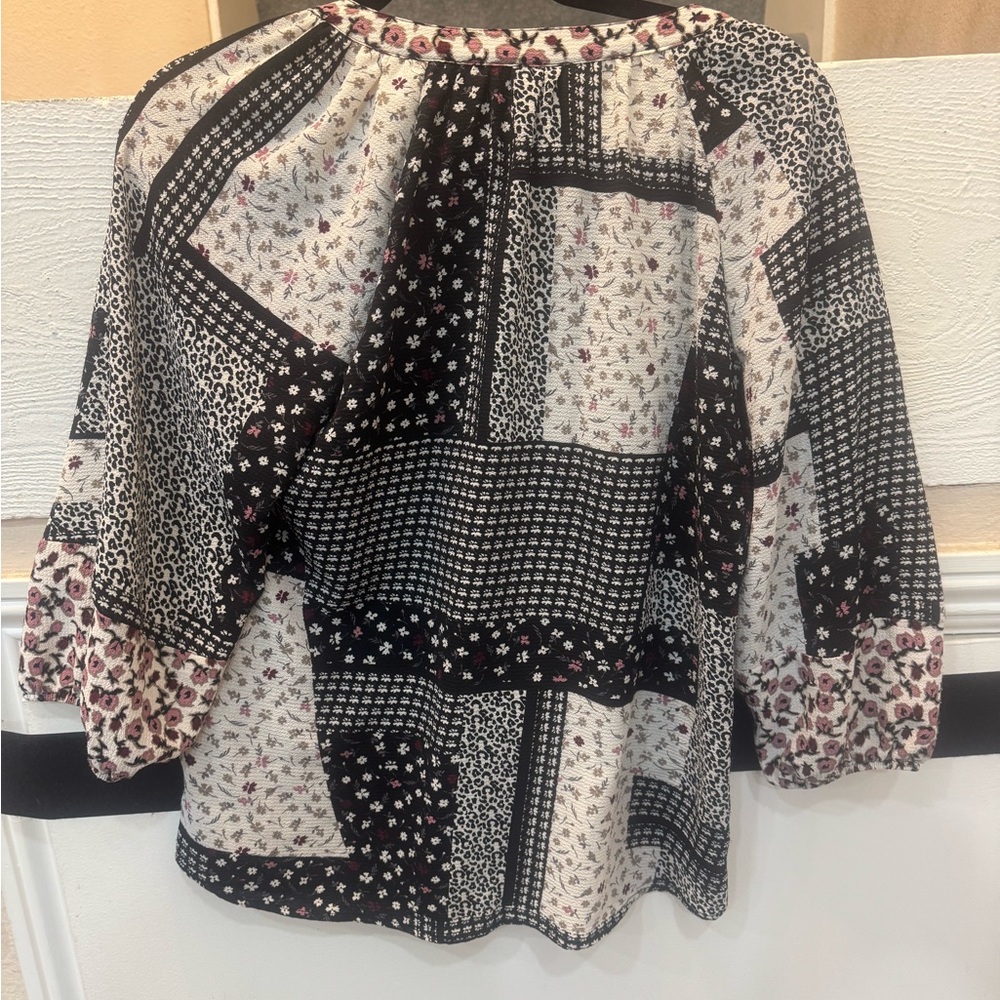 Fig and Flower Boho patchwork Tunic top. Size Sma… - image 7